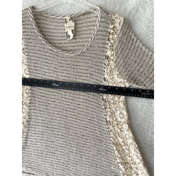 Blu-Pepper Womens Striped Lace Accent Top Size M - Picture 10 of 11